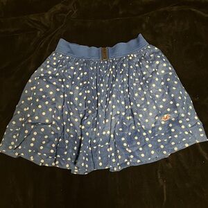 Hollister Blue and White Polka Dot Skater Skirt